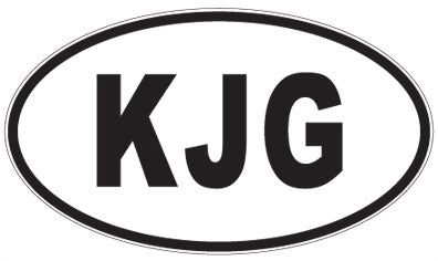 KJG - 3 Letter Initials Oval Sticker