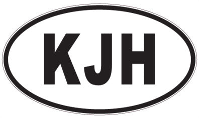 KJH - 3 Letter Initials Oval Magnet