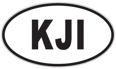 KJI - 3 Letter Initials Oval Magnet