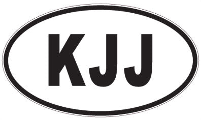 KJJ - 3 Letter Initials Oval Magnet