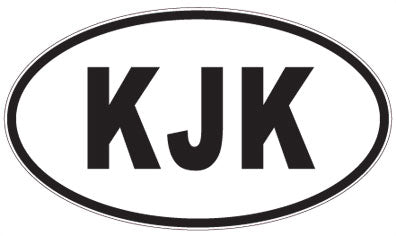 KJK - 3 Letter Initials Oval Sticker
