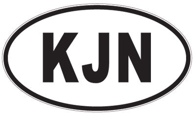 KJN - 3 Letter Initials Oval Sticker