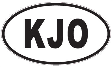 KJO - 3 Letter Initials Oval Sticker