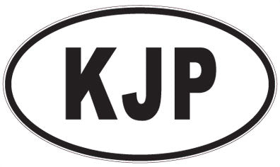 KJP - 3 Letter Initials Oval Magnet