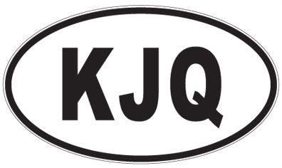 KJQ - 3 Letter Initials Oval Sticker