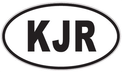 KJR - 3 Letter Initials Oval Sticker