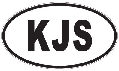KJS - 3 Letter Initials Oval Sticker