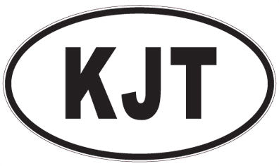 KJT - 3 Letter Initials Oval Sticker