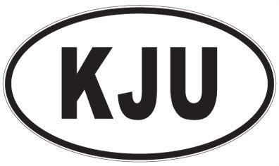 KJU - 3 Letter Initials Oval Sticker