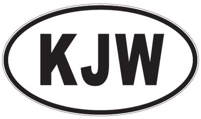 KJW - 3 Letter Initials Oval Magnet