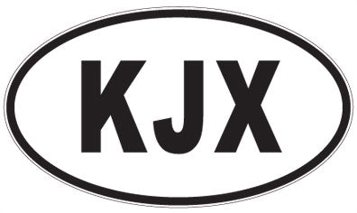 KJX - 3 Letter Initials Oval Magnet