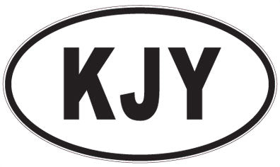 KJY - 3 Letter Initials Oval Magnet