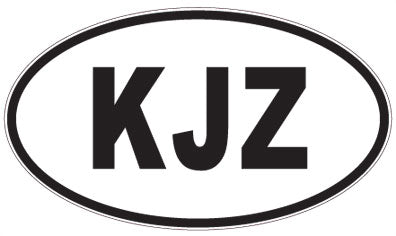 KJZ - 3 Letter Initials Oval Magnet
