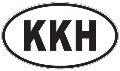 KKH - 3 Letter Initials Oval Sticker