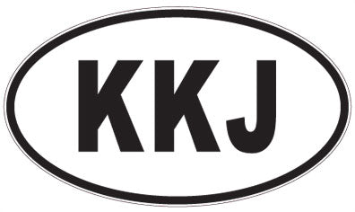 KKJ - 3 Letter Initials Oval Magnet