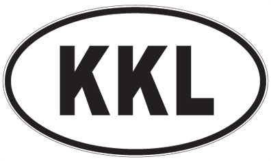 KKL - 3 Letter Initials Oval Magnet