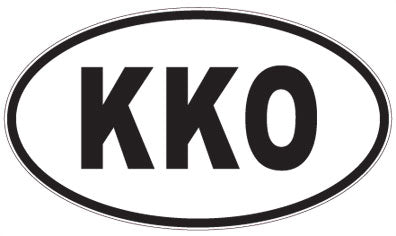 KKO - 3 Letter Initials Oval Sticker
