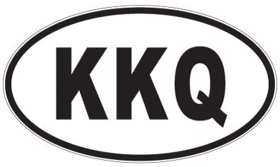 KKQ - 3 Letter Initials Oval Sticker