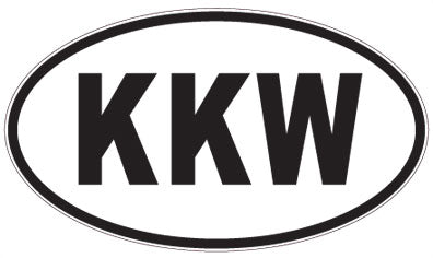 KKW - 3 Letter Initials Oval Sticker