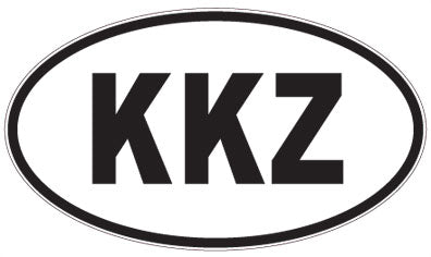KKZ - 3 Letter Initials Oval Sticker