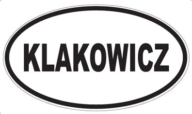 KLAKOWICZ - Oval Magnet