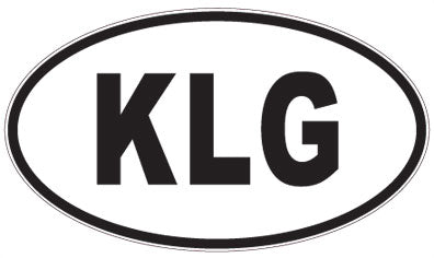 KLG - 3 Letter Initials Oval Sticker