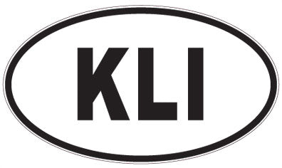 KLI - 3 Letter Initials Oval Sticker