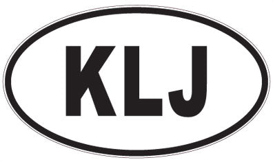 KLJ - 3 Letter Initials Oval Sticker