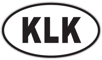 KLK - 3 Letter Initials Oval Magnet