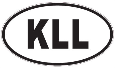 KLL - 3 Letter Initials Oval Magnet