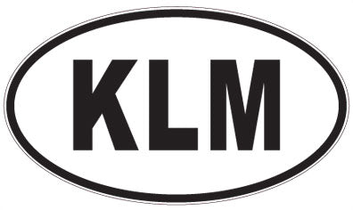 KLM - 3 Letter Initials Oval Sticker