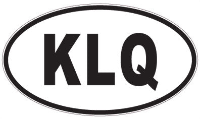 KLQ - 3 Letter Initials Oval Magnet