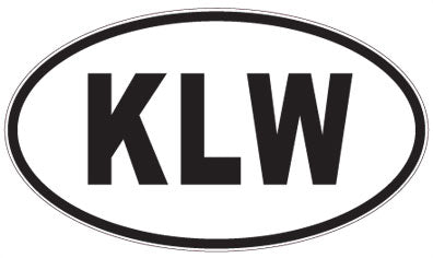 KLW - 3 Letter Initials Oval Sticker