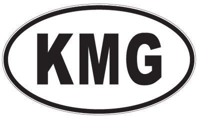 KMG - 3 Letter Initials Oval Magnet
