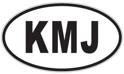 KMJ - 3 Letter Initials Oval Magnet