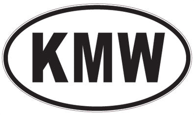 KMW - 3 Letter Initials Oval Magnet