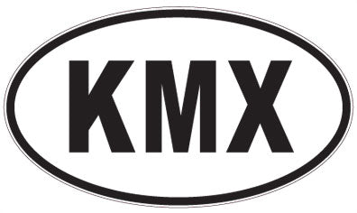 KMX - 3 Letter Initials Oval Sticker