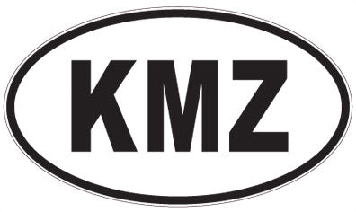KMZ - 3 Letter Initials Oval Sticker