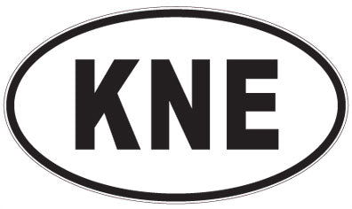 KNE - 3 Letter Initials Oval Magnet