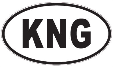 KNG - 3 Letter Initials Oval Sticker