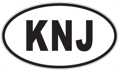 KNJ - 3 Letter Initials Oval Sticker