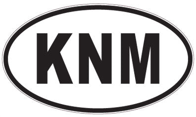 KNM - 3 Letter Initials Oval Sticker