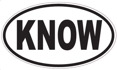 KNOW - Oval Sticker