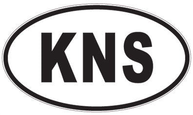 KNS - 3 Letter Initials Oval Sticker
