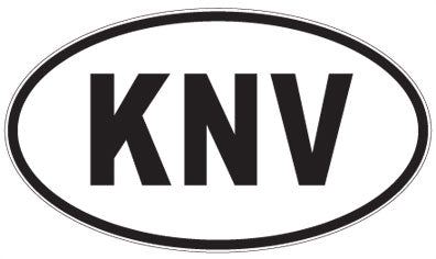 KNV - 3 Letter Initials Oval Magnet