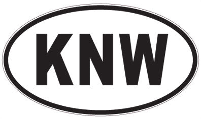 KNW - 3 Letter Initials Oval Magnet