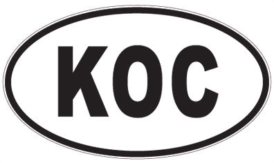 KOC - 3 Letter Initials Oval Sticker