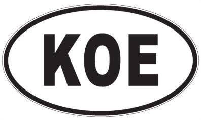 KOE - 3 Letter Initials Oval Sticker