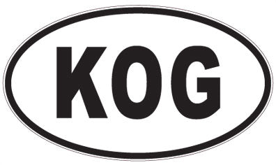 KOG - 3 Letter Initials Oval Sticker