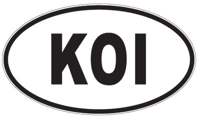 KOI - 3 Letter Initials Oval Sticker